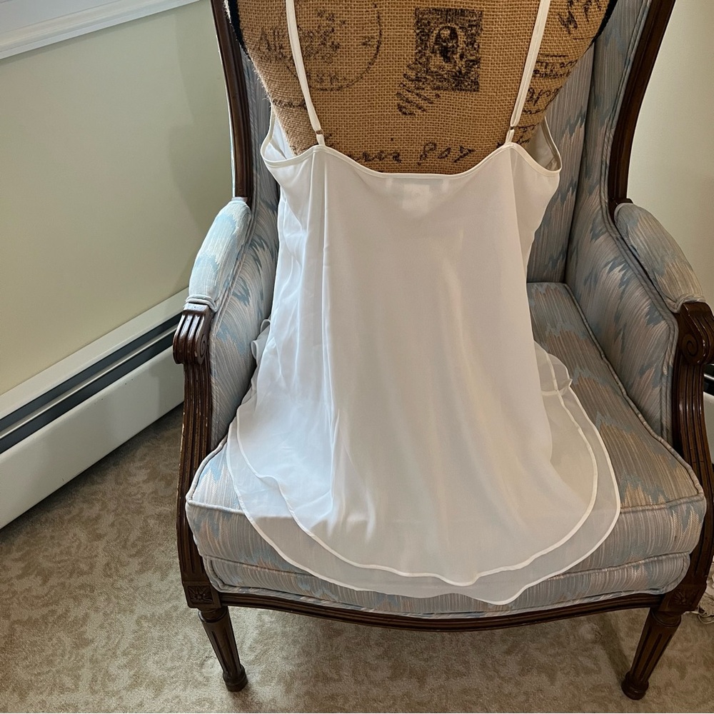 VTG 90’s Val Mode Ivory satin/chiffon Lingerie, Nighty-slip dress. 
Size Large. - Picture 3 of 6